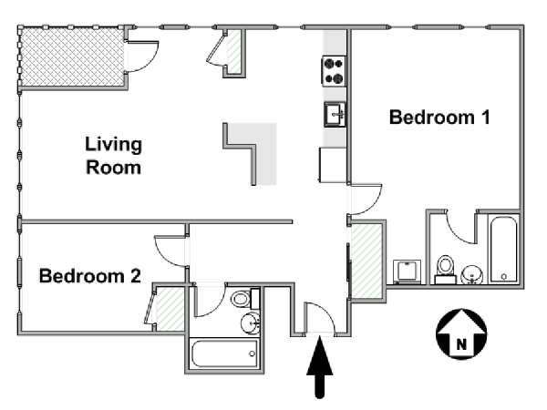 New York 3 Zimmer wohnungsvermietung - layout  (NY-17097)