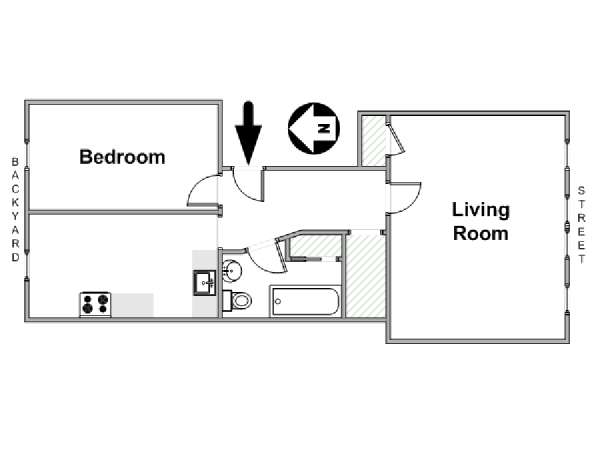 New York 1 Bedroom apartment - apartment layout  (NY-17133)