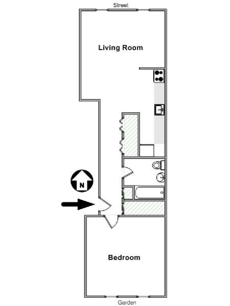New York 1 Bedroom apartment - apartment layout  (NY-17165)