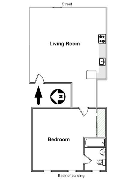 New York 1 Bedroom apartment - apartment layout  (NY-17167)