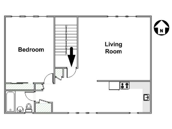 Nueva York 1 Dormitorio apartamento - esquema  (NY-17174)