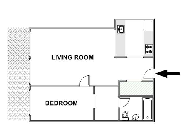 Nueva York 1 Dormitorio apartamento - esquema  (NY-17176)