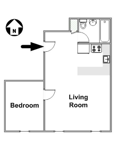 Nueva York 1 Dormitorio apartamento - esquema  (NY-17179)