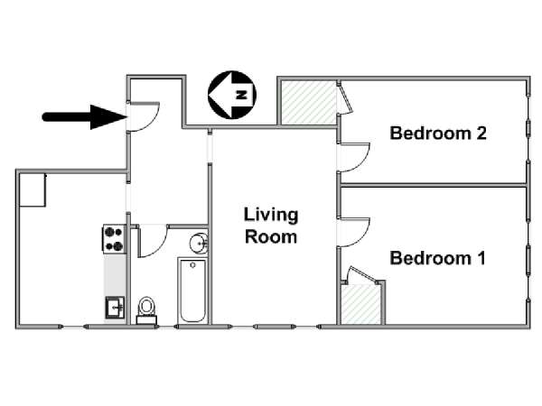 New York 3 Zimmer wohngemeinschaft - layout  (NY-17204)