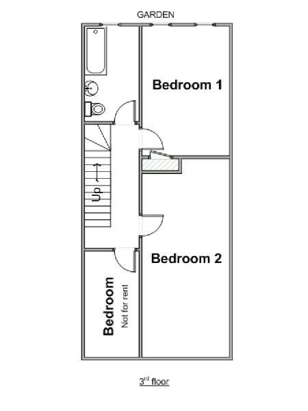 New York T4 - Duplex appartement colocation - plan schématique  (NY-17216)