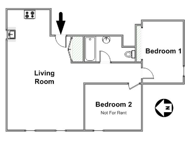 Nueva York 2 Dormitorios piso para compartir - esquema  (NY-17247)