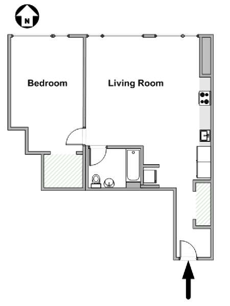 Nueva York 1 Dormitorio apartamento - esquema  (NY-17270)