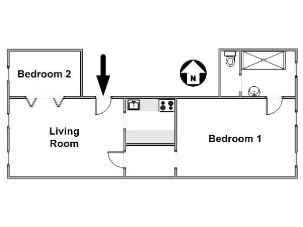 New York 2 Bedroom apartment - apartment layout  (NY-17273)