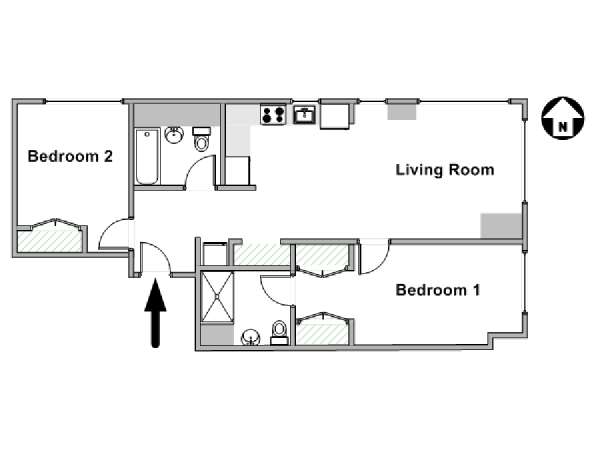 New York 2 Bedroom apartment - apartment layout  (NY-17275)