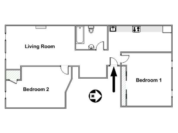 New York 2 Camere da letto appartamento - piantina approssimativa dell' appartamento  (NY-17276)