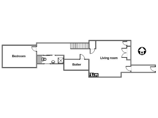New York 1 Camera da letto appartamento casa vacanze - piantina approssimativa dell' appartamento  (NY-17280)