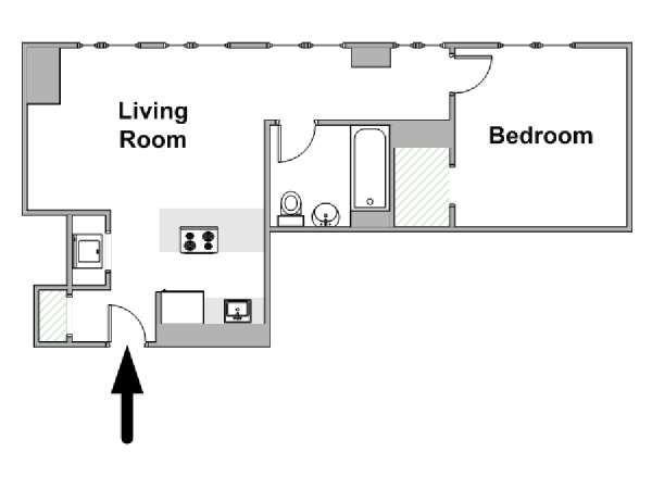 New York 1 Bedroom apartment - apartment layout  (NY-17281)