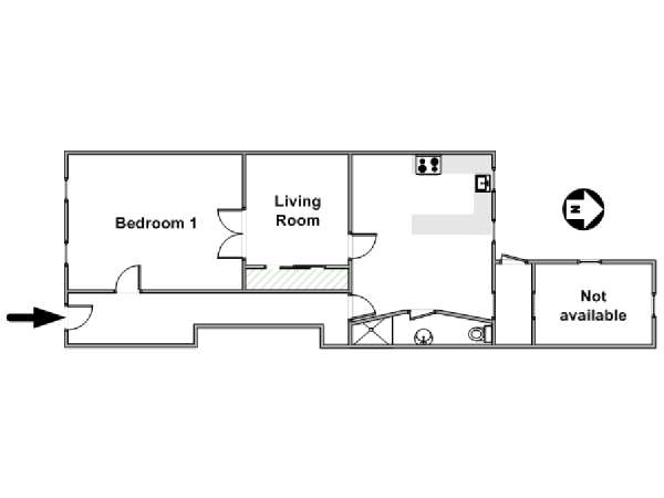 New York 1 Bedroom apartment - apartment layout  (NY-17305)