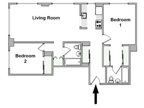 New York 2 Bedroom apartment - apartment layout  (NY-17319)
