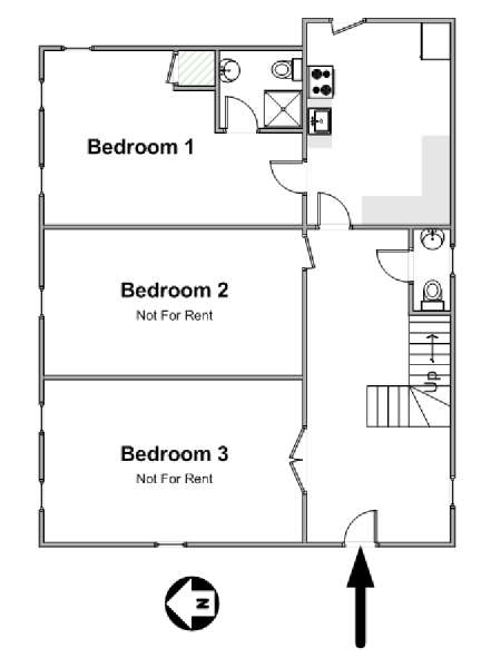 New York 7 Bedroom roommate share apartment - apartment layout  (NY-17323)