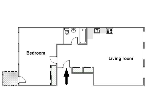 New York 1 Bedroom apartment - apartment layout  (NY-17333)