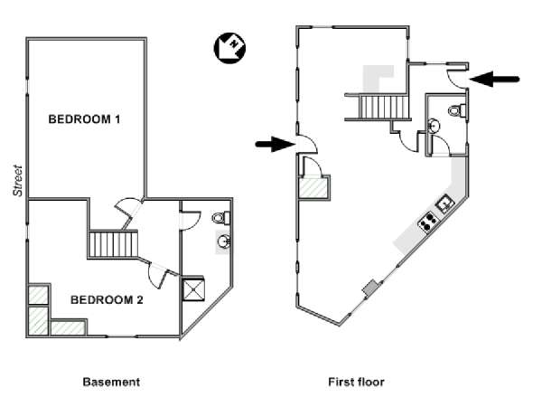 New York 2 Bedroom apartment - apartment layout  (NY-17348)