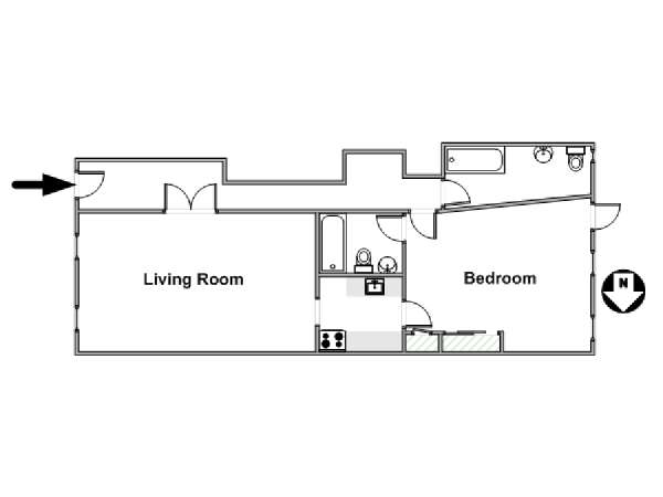 Nueva York 1 Dormitorio apartamento - esquema  (NY-17351)