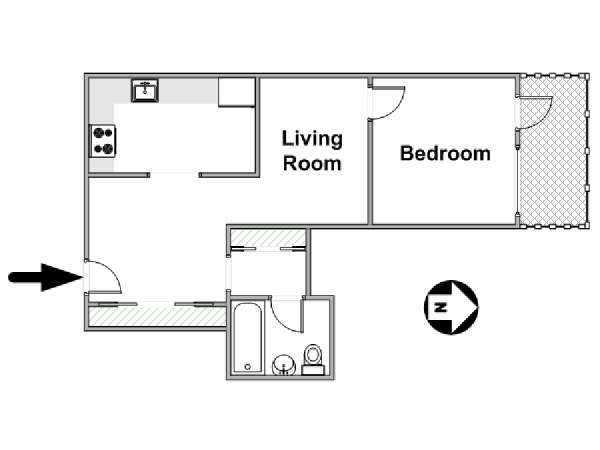 New York 2 Zimmer wohnungsvermietung - layout  (NY-17361)