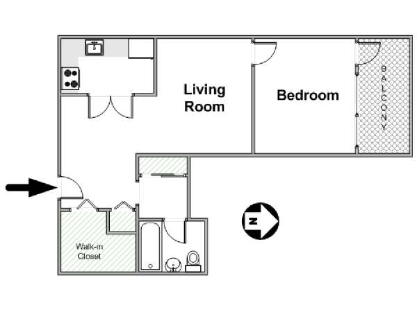 New York 2 Zimmer wohnungsvermietung - layout  (NY-17363)