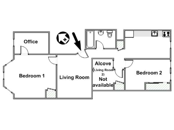 New York 2 Bedroom apartment - apartment layout  (NY-17371)