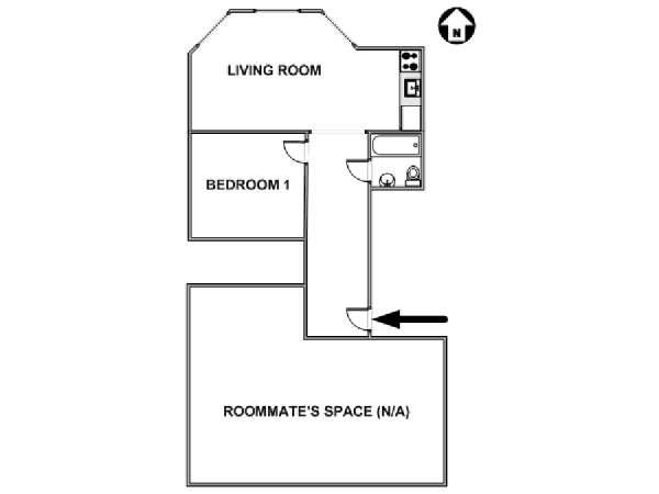 New York 4 Bedroom accommodation bed breakfast - apartment layout  (NY-17413)
