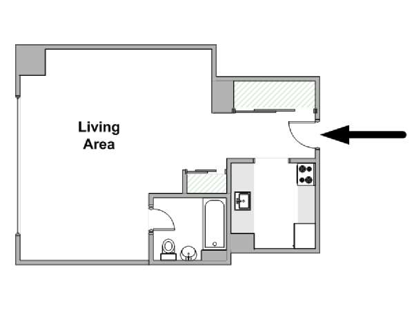 New York Studio T1 logement location appartement - plan schématique  (NY-17448)