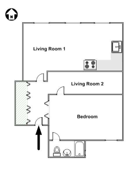 New York 1 Bedroom apartment - apartment layout  (NY-17455)