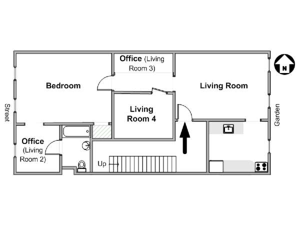 New York 2 Zimmer wohnungsvermietung - layout  (NY-17476)