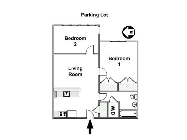 New York 2 Camere da letto appartamento - piantina approssimativa dell' appartamento  (NY-17480)