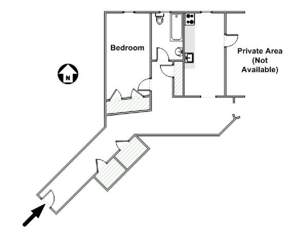New York 4 Bedroom roommate share apartment - apartment layout  (NY-17496)