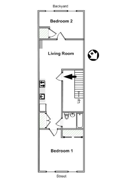 New York 2 Bedroom apartment - apartment layout  (NY-17523)