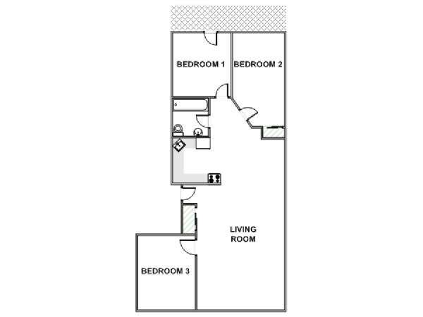 New York 3 Bedroom apartment - apartment layout  (NY-17525)