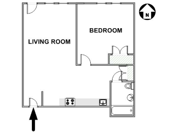 New York 1 Bedroom apartment - apartment layout  (NY-17528)