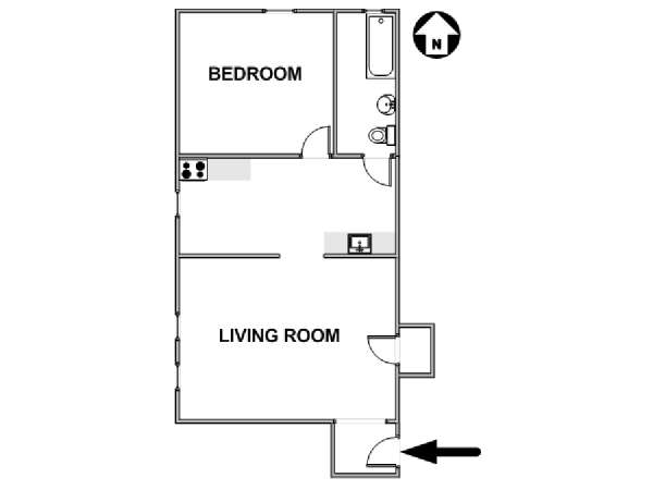 New York T2 appartement colocation - plan schématique  (NY-17533)