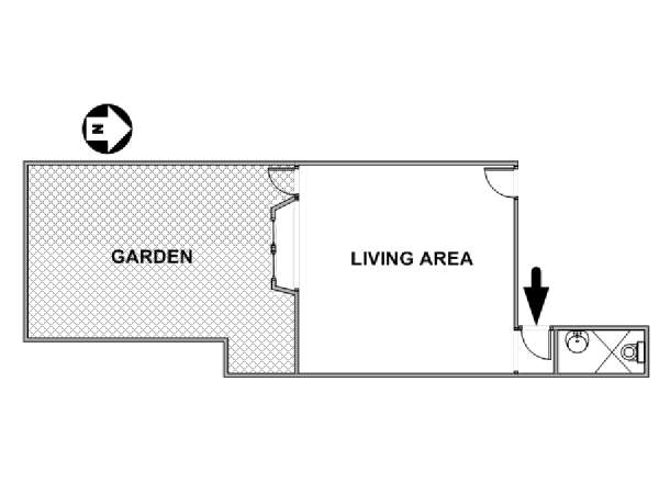 New York Monolocale appartamento - piantina approssimativa dell' appartamento  (NY-17536)