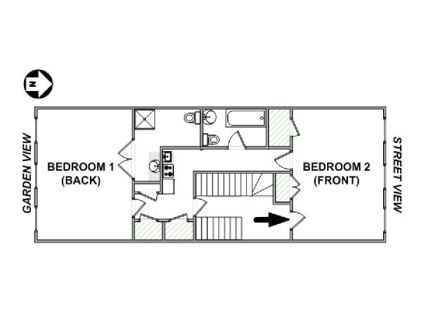 New York 2 Camere da letto appartamento - piantina approssimativa dell' appartamento  (NY-17537)