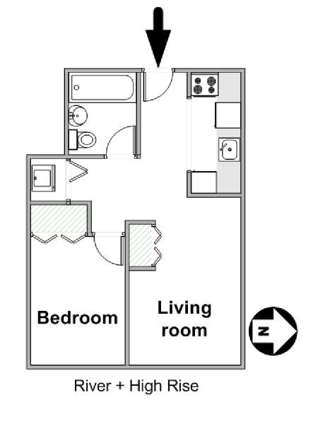 New York 1 Bedroom apartment - apartment layout  (NY-17551)