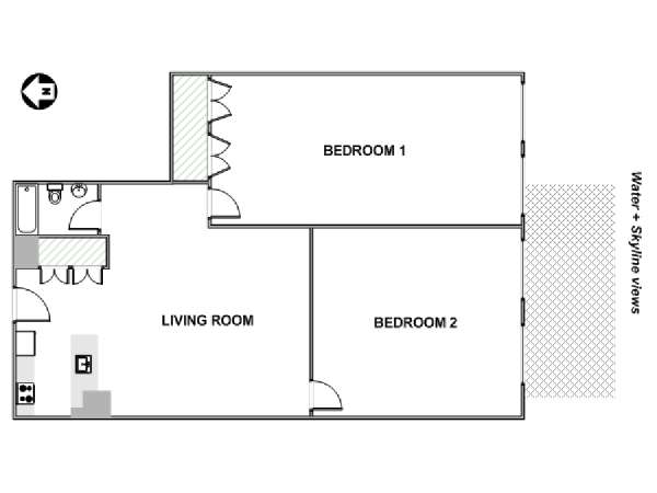 New York 2 Bedroom apartment - apartment layout  (NY-17554)