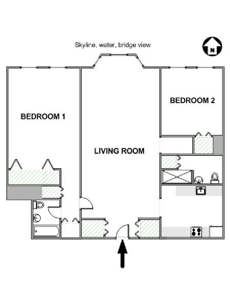 Nueva York 2 Dormitorios apartamento - esquema  (NY-17557)
