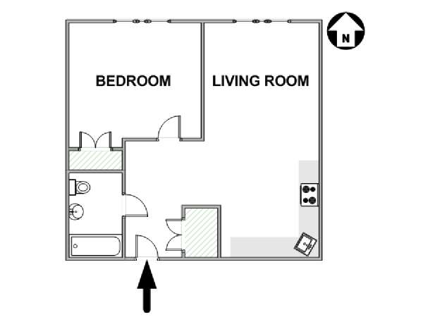 New York 1 Bedroom apartment - apartment layout  (NY-17563)