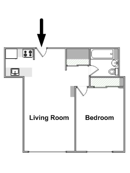 New York 1 Bedroom apartment - apartment layout  (NY-17570)
