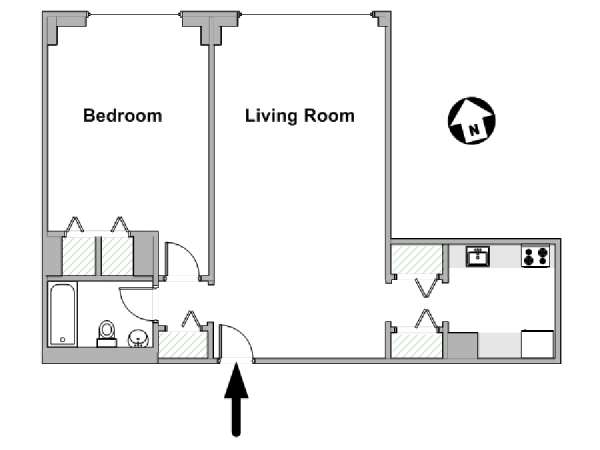 Nueva York 1 Dormitorio apartamento - esquema  (NY-17594)