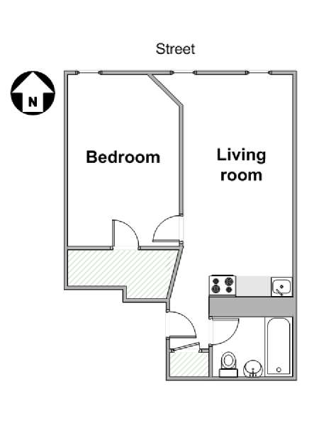 Nueva York 1 Dormitorio apartamento - esquema  (NY-17617)