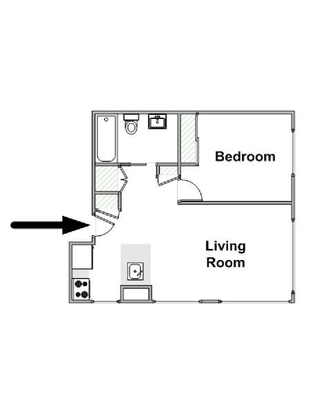 New York 1 Bedroom apartment - apartment layout  (NY-17623)