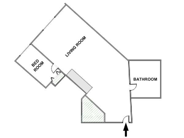 New York 1 Bedroom apartment - apartment layout  (NY-17626)