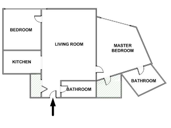 New York 2 Bedroom apartment - apartment layout  (NY-17628)
