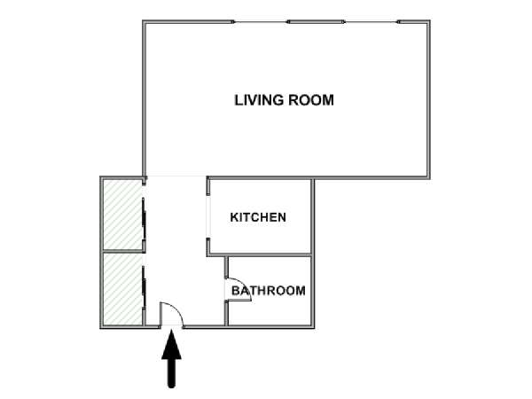 New York Monolocale appartamento - piantina approssimativa dell' appartamento  (NY-17629)