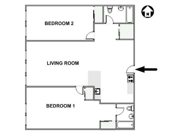 New York 2 Bedroom apartment - apartment layout  (NY-17632)