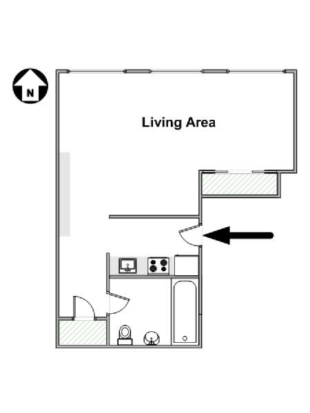 New York Monolocale appartamento - piantina approssimativa dell' appartamento  (NY-17633)